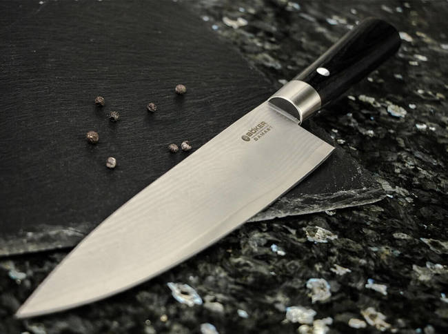 KITCHEN KNIFE DAMASCUS BLACK CHEF'S KNIFE SMALL - BOKER