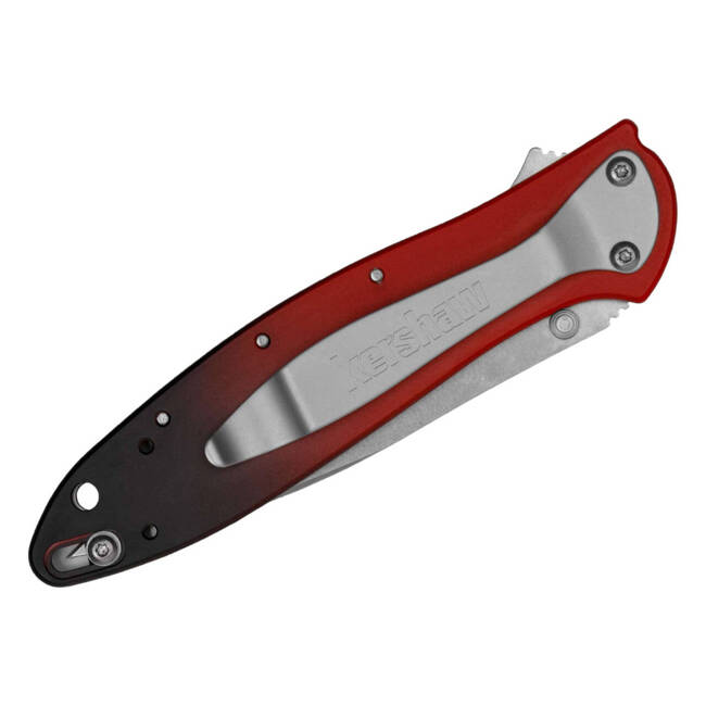 KNIFE WITH ASSISTED OPENER LEEK ALUMINUM GRADIENT - RED/BLACK - KERSHAW