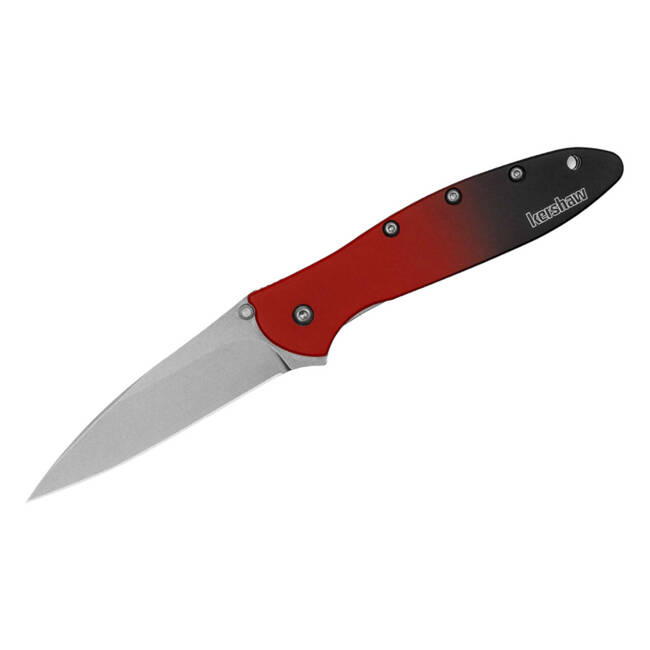 KNIFE WITH ASSISTED OPENER LEEK ALUMINUM GRADIENT - RED/BLACK - KERSHAW