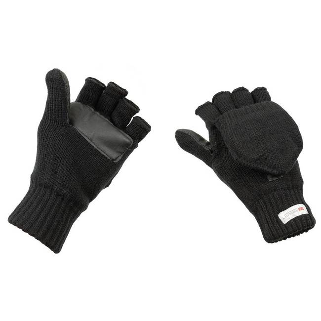 KNITTED GLOVES - BLACK - MFH