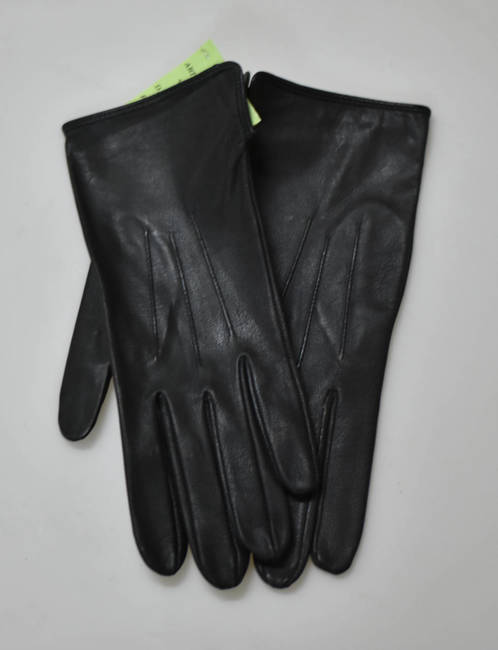 LADIES LEATHER GLOVES, WITHOUT PADDING - BLACK - MILITARY SURPLUS ROMANIAN ARMY - LIKE NEW 