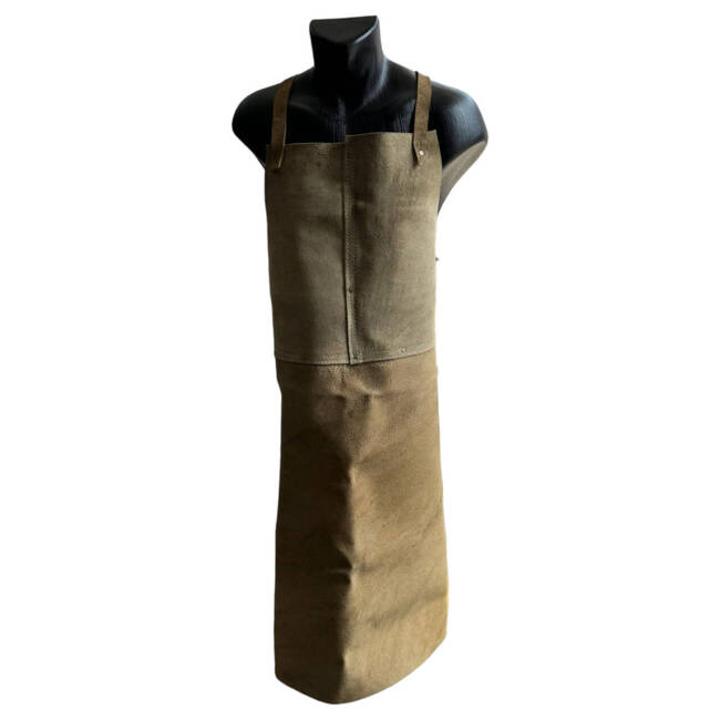 LEATHER APRON FOR WELDING - ROMANIAN ARMY MILITARY SURPLUS - IN GOOD CONDITION