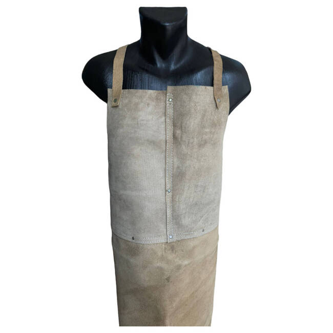 LEATHER APRON FOR WELDING - ROMANIAN ARMY MILITARY SURPLUS - IN GOOD CONDITION