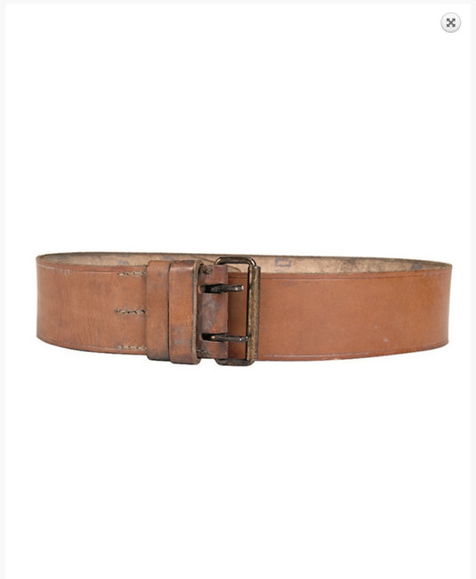 LEATHER BELT 45 MM - MILITARY SURPLUS FROM THE FRENCH ARMY - BROWN 