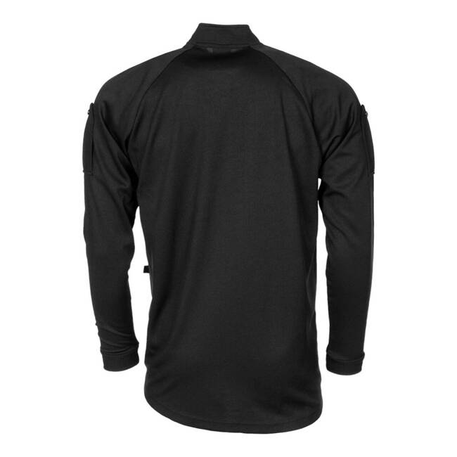 LONG-SLEEVED BLACK FUNCTIONAL SHIRT, WITH ZIP - MILITARY SURPLUS FROM BRITISH ARMY - LIKE NEW