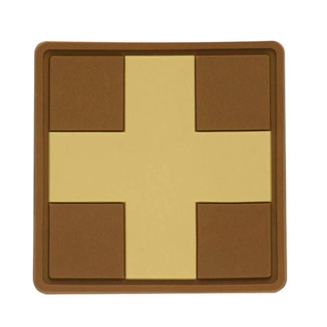 MEDIC CROSS SQUARE PVC PATCH - COYOTE - M-TAC