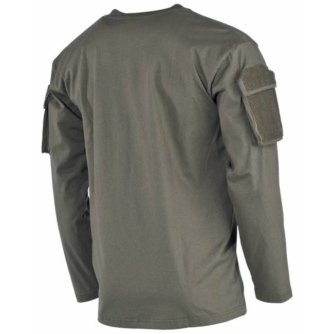 MFH long shirt with velcro pockets on the sleeves US, 170g/m2 - OD green 