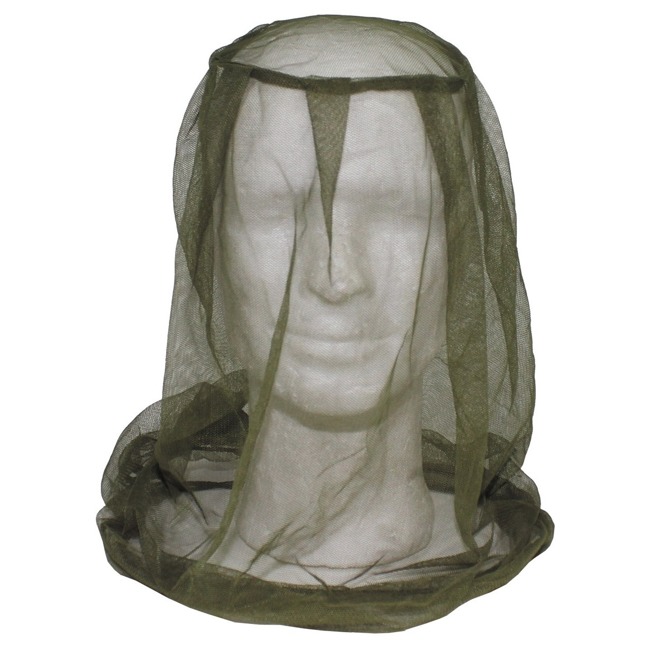 MOSQUITO NET FOR HEAD AND FACE COVERING - OD GREEN - BRITISH MILITARY SURPLUS - LIKE NEW