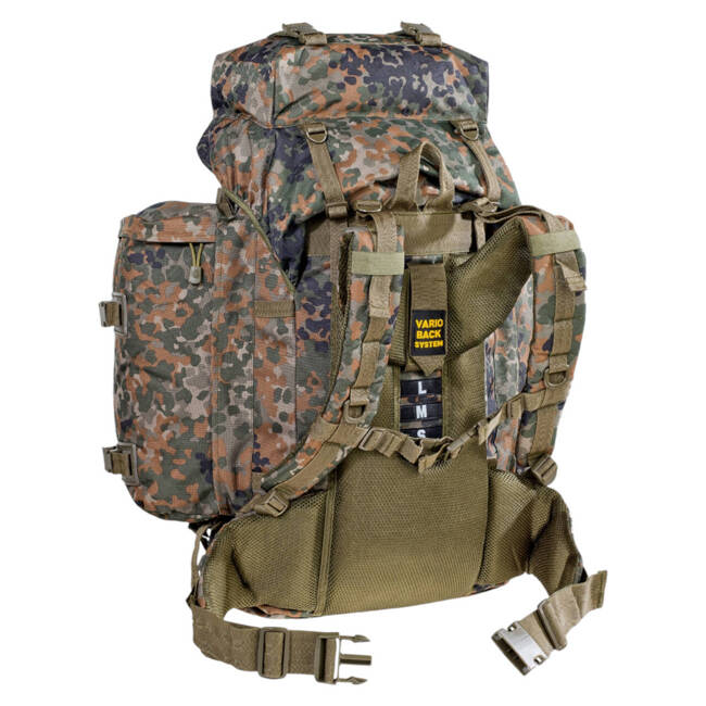 MOUNTAIN BACKPACK WITH REMOVABLE SIDE POCKETS - 80 L - EAST GERMAN ARMY - FLECKTARN CAMO