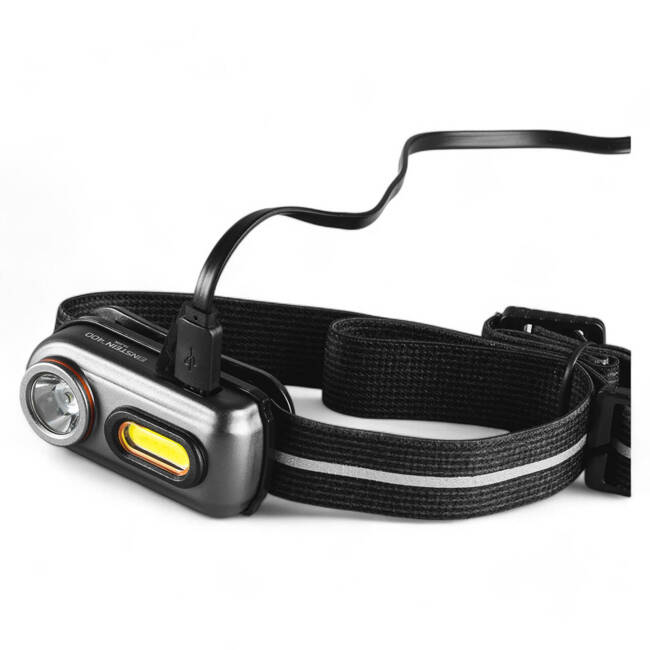 Nebo Einstein 400 LED headlight, rechargeable, 400lm, 2 brightness levels, turbo function, red signaling, IPX4, gray + black