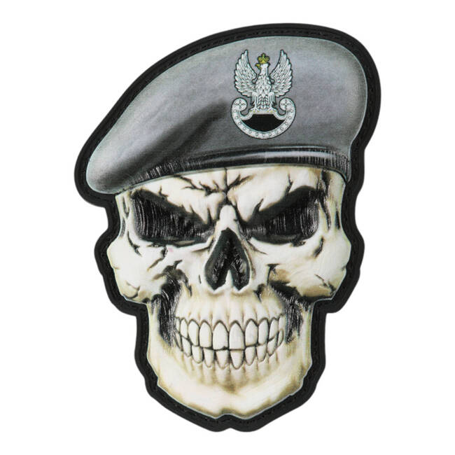 PATCH SKULL WITH BERET POLAND (GROM) - GREY - M-TAC