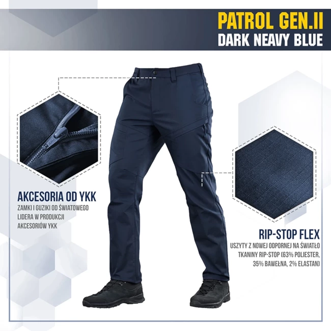 PATROL GEN.II FLEX TACTICAL PANTS, DARK NAVY BLUE  - M-TAC