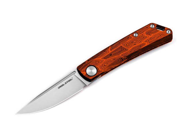 POCKET KNIFE LUNA DAMASCUS G10 - SKY ORANGE - BOKER EXCLUSIVE 