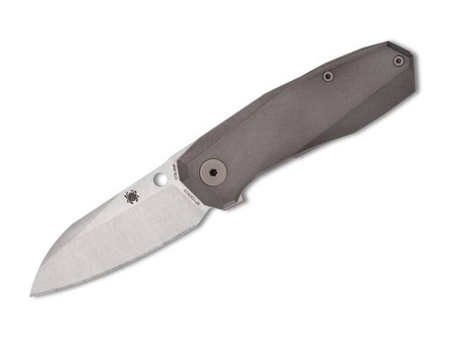 POCKET KNIFE Techno 3 Titanium Grey PlainEdge - SPYDEREDGE