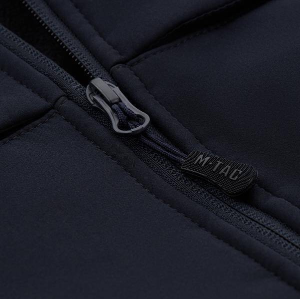 POLICE SOFTSHELL JACKET, DARK NAVY BLUE - M-TAC - WITH EMBLEMS - JANDARMERY IJJ