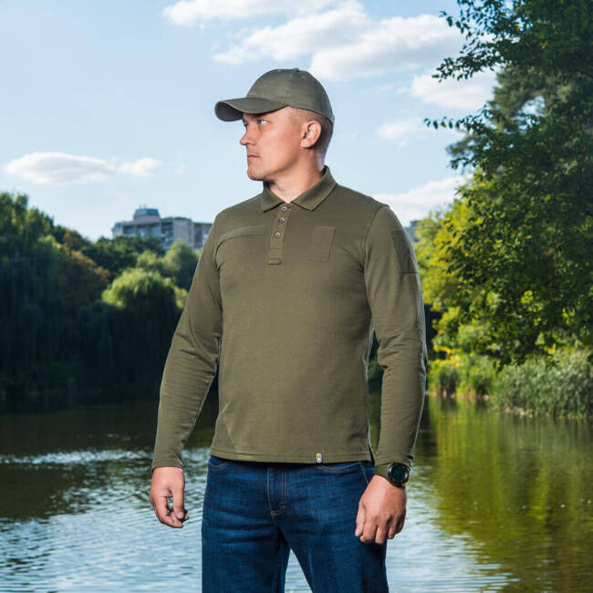 POLO TACTICAL SHIRT LONG SLEEVE 65/35 - ARMY OLIVE - M-TAC