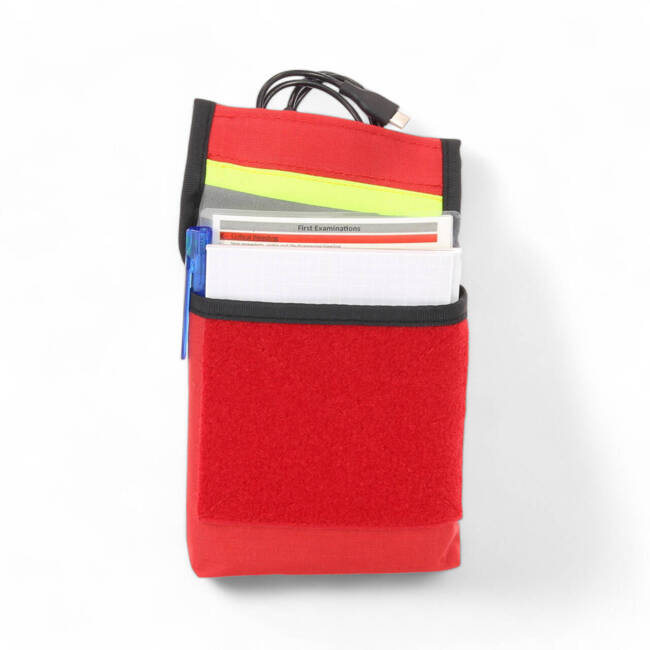 POUCH FOR WRITING UTENSILS - FROM A6 - VELCRO HIGH-VIS - RED - ZENTAURON