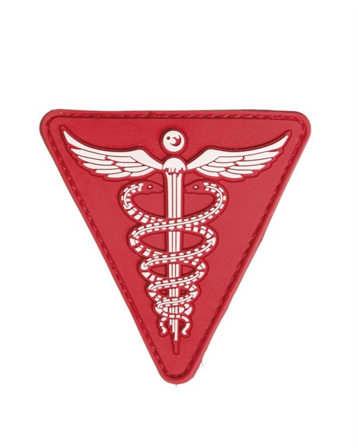 RED PVC MEDICAL 3D PATCH W. HOOK&LOOP CLOSURE