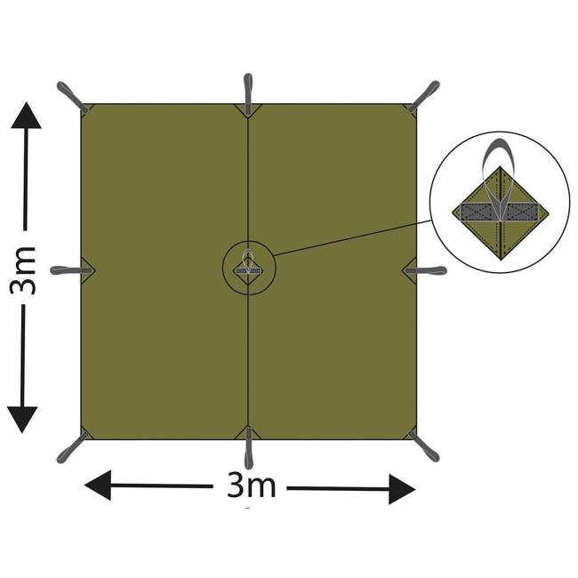 RIPSTOP TARPAULIN - "Tarp Extreme" - 300 x 300 CM - MFH® - WOODLAND