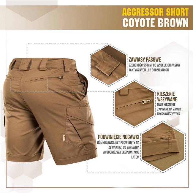 SHORT PANTS AGGRESSOR SHORT - COYOTE BROWN - M-TAC