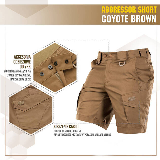 SHORT PANTS AGGRESSOR SHORT - COYOTE BROWN - M-TAC