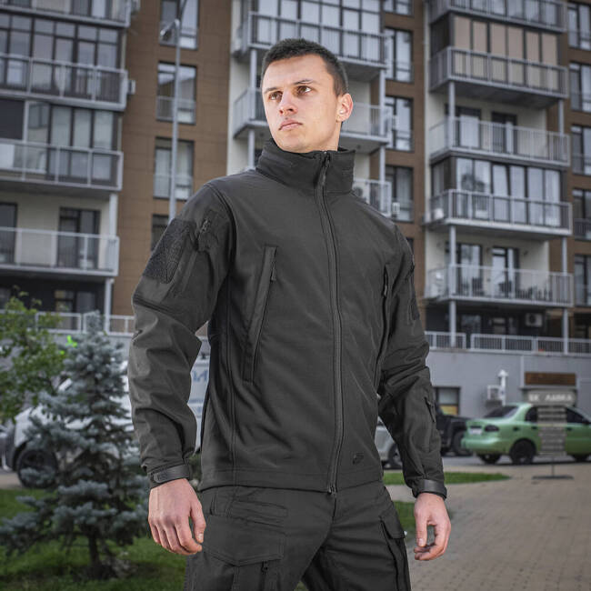 SOFTSHELL JACKET, BLACK - M-TAC