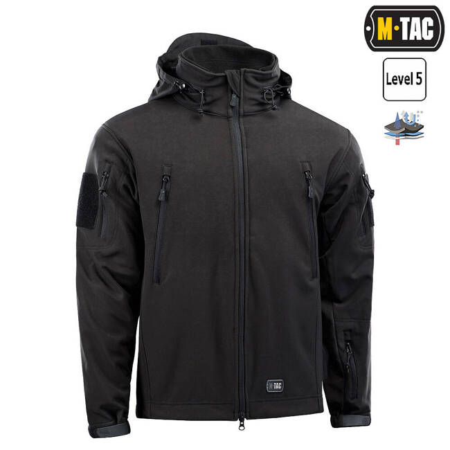 SOFTSHELL JACKET WITH LINING, BLACK - M-TAC