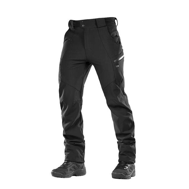 SOFTSHELL TACTICAL WINTER TROUSERS, BLACK - M-TAC