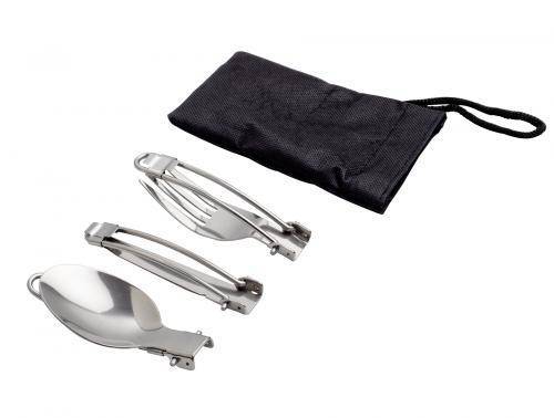 STAINLESS STEEL FOLDABLE CUTLERY SET - WITH NYLON CASE