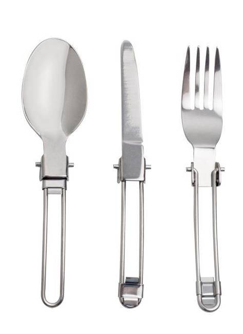 STAINLESS STEEL FOLDABLE CUTLERY SET - WITH NYLON CASE