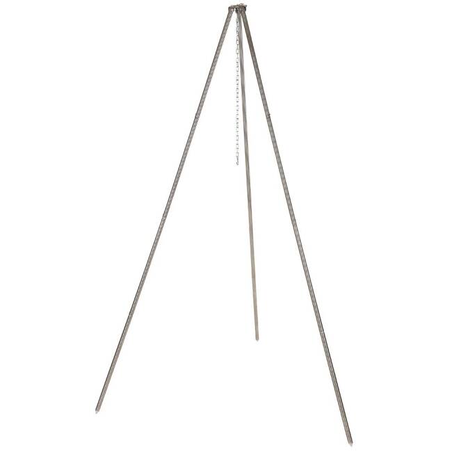 STAINLESS STEEL TRIPOD WITH CHAIN AND HOOK - 1.9 M - FOX OUTDOOR - MFH