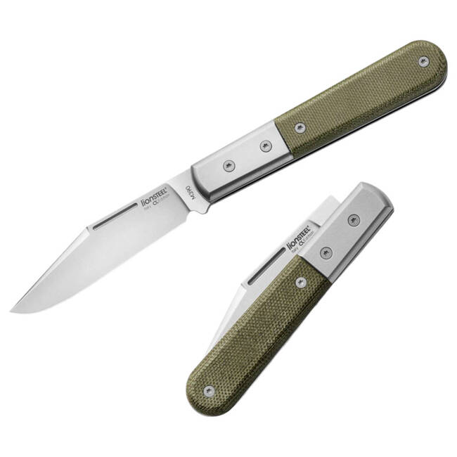 "Shuffler Barlow Canvas Micarta Green" POCKET KNIFE - LionSteel