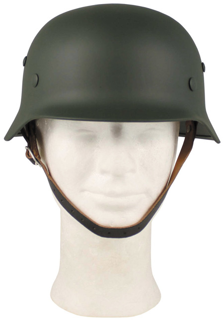 Steel Helmet, WW II, OD green, leather lining