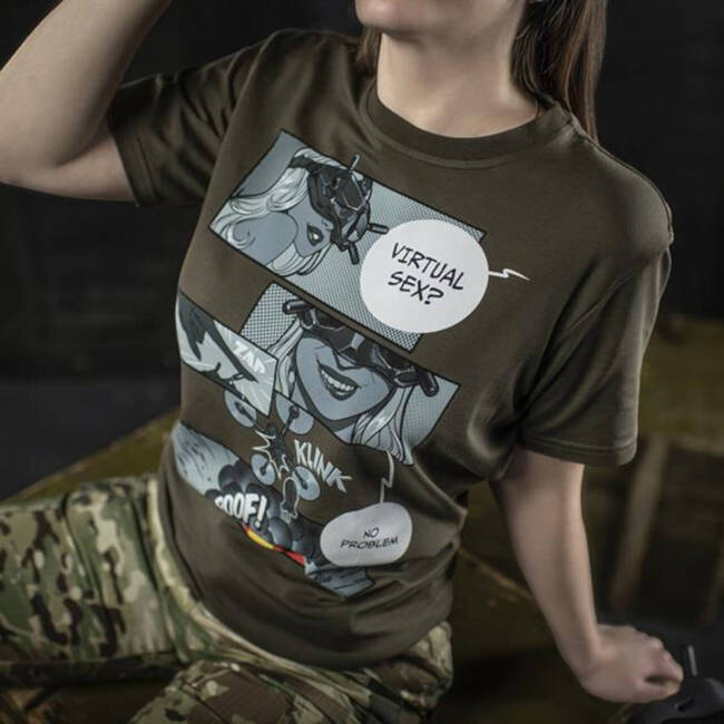 T-SHIRT COMICS DRONE GIRL - DARK OLIVE - M-TAC