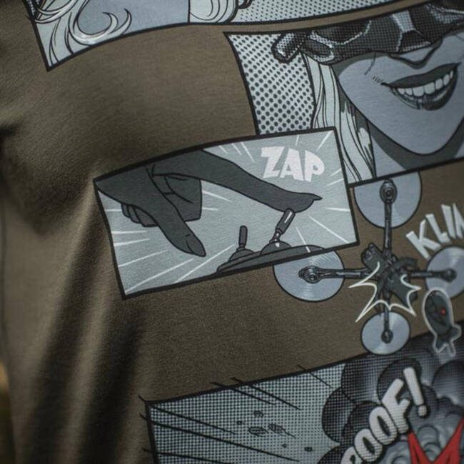 T-SHIRT COMICS DRONE GIRL - DARK OLIVE - M-TAC