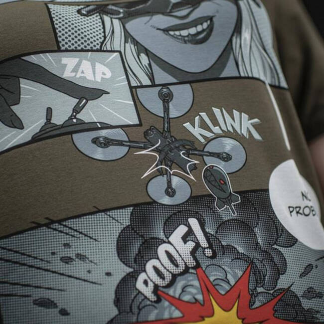 T-SHIRT COMICS DRONE GIRL - DARK OLIVE - M-TAC