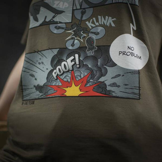 T-SHIRT COMICS DRONE GIRL - DARK OLIVE - M-TAC