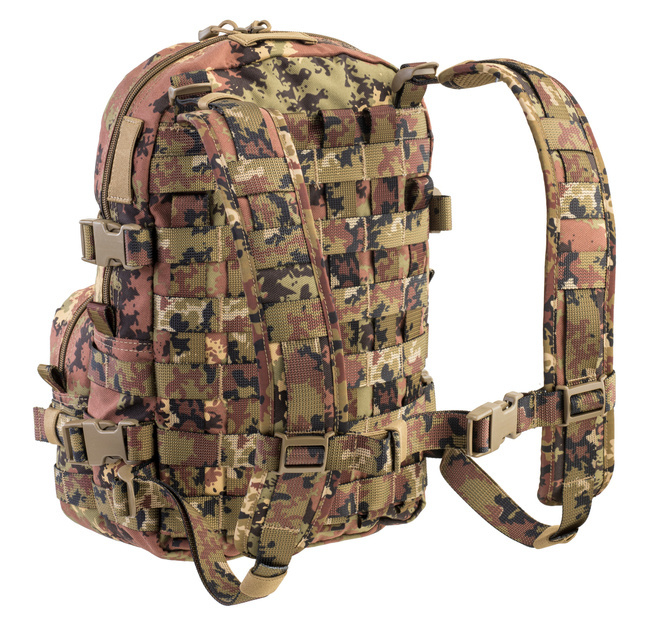 TACTICAL VEST FOR BALLISTIC PLATES - WITH INTEGRATED BACKPACK - Defcon 5® - OD GREEN