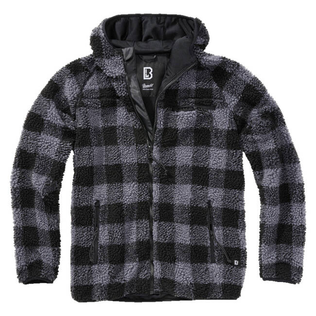 TEDDYFLEECE WORKER JACKET - BLACK/GREY - BRANDIT