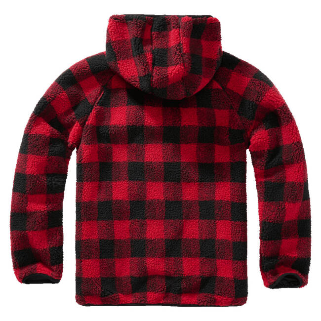 TEDDYFLEECE WORKER JACKET - RED/BLACK - BRANDIT