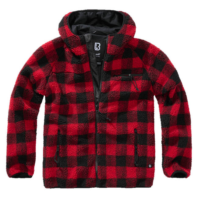 TEDDYFLEECE WORKER JACKET - RED/BLACK - BRANDIT