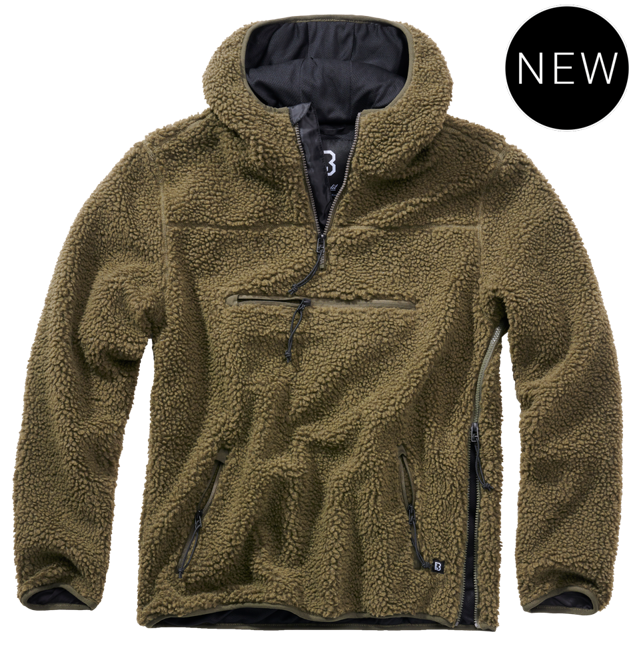 TEDDYFLEECE WORKER PULLOVER - OLIVE - BRANDIT