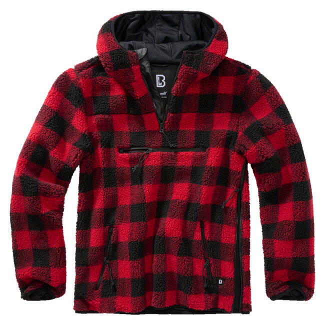 TEDDYFLEECE WORKER PULLOVER - RED/BLACK - BRANDIT