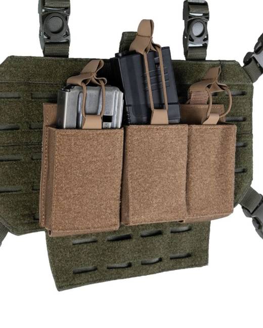 TRIPLE MAGAZINE POUCH WITH HOOK N LOOP BACKSIDE - Mil-Tec® - DARK COYOTE