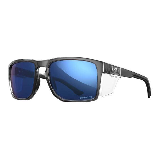 Tactical glasses - WX FOUNDER Lenses: CAPTIVATE™ Polarized Blue Mirror Frame: Gloss Crystal Grey - WILEYX