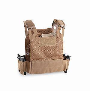 ULTRALIGHT TACTICAL VEST FOR BALLISTIC PLATES - COYOTE TAN - OPENLAND