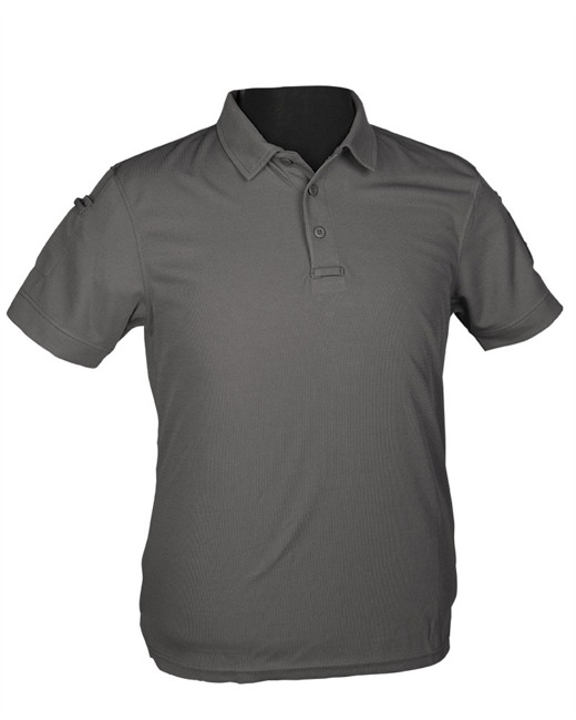 URBAN GREY TACTICAL SHORT SLEEVE POLO SHIRT QUICKDRY - Mil-Tec