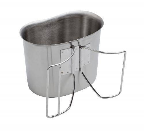 US CANTEEN CUP - WITH FOLDABLE HANDLES - STAINLESS STEEL