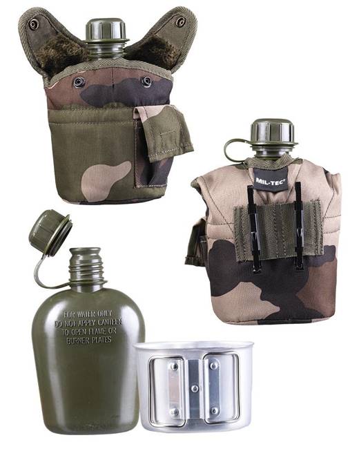 US PLASTIC CANTEEN - WITH CUP AND COVER - 900 ML - CCE CAMO