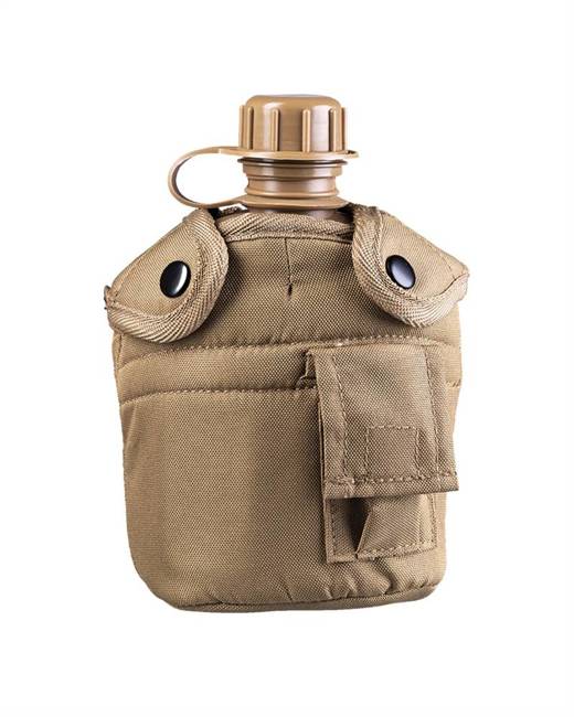 US PLASTIC CANTEEN - WITH CUP AND COVER - 900 ML - COYOTE